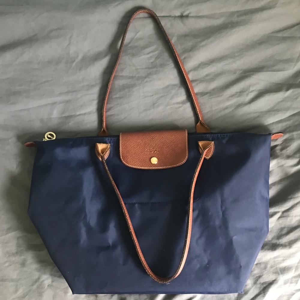 Longchamp Large Le Pliage Tote Navy